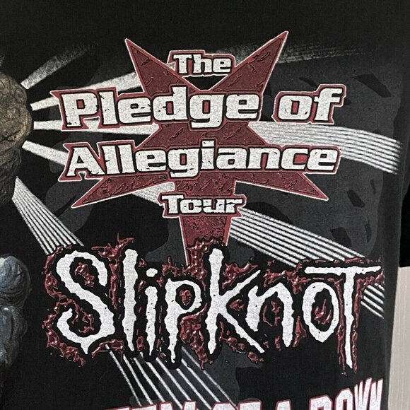 Vintage Slipknot Mens 2001 Tour T-Shirt Sz Large System Of A Down POA Rammstein - Picture 10 of 13